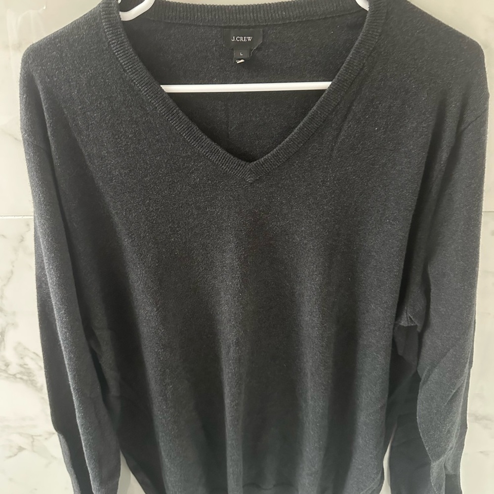 J. Crew Men's Charcoal V-Neck Sweater